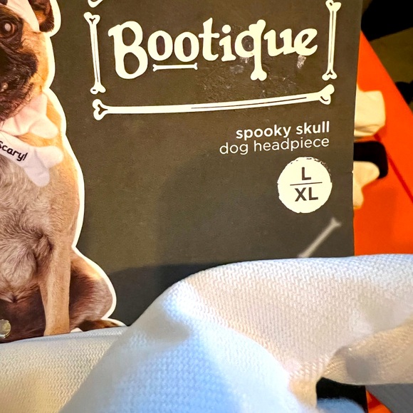 SPOOKY SKULL dog headpiece costume set of 2 L/XL Halloween NWT Bone-ified SCARY - Picture 4 of 5